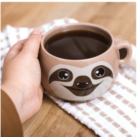Thumbs Up Sloth Head Mug w/Ear Handles - Picture 1 of 6